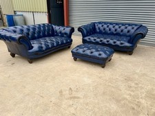 RARE BLUE TETRAD OSKAR CHESTERFIELD SOFA SUITE FULL UK 🇬🇧 DELIVERY 🚚