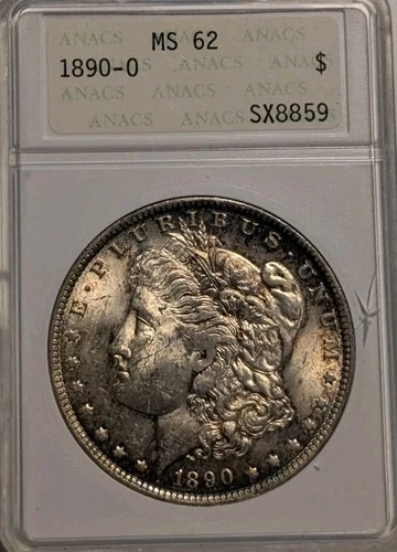 1890-O Morgan Silver Dollar ANACS MS62 Lovely Original Beauty!! Soap Box