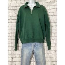 John Galt Brandy Melville Green Quarter Zip Sweatshirt Oversized Pullover One Sz