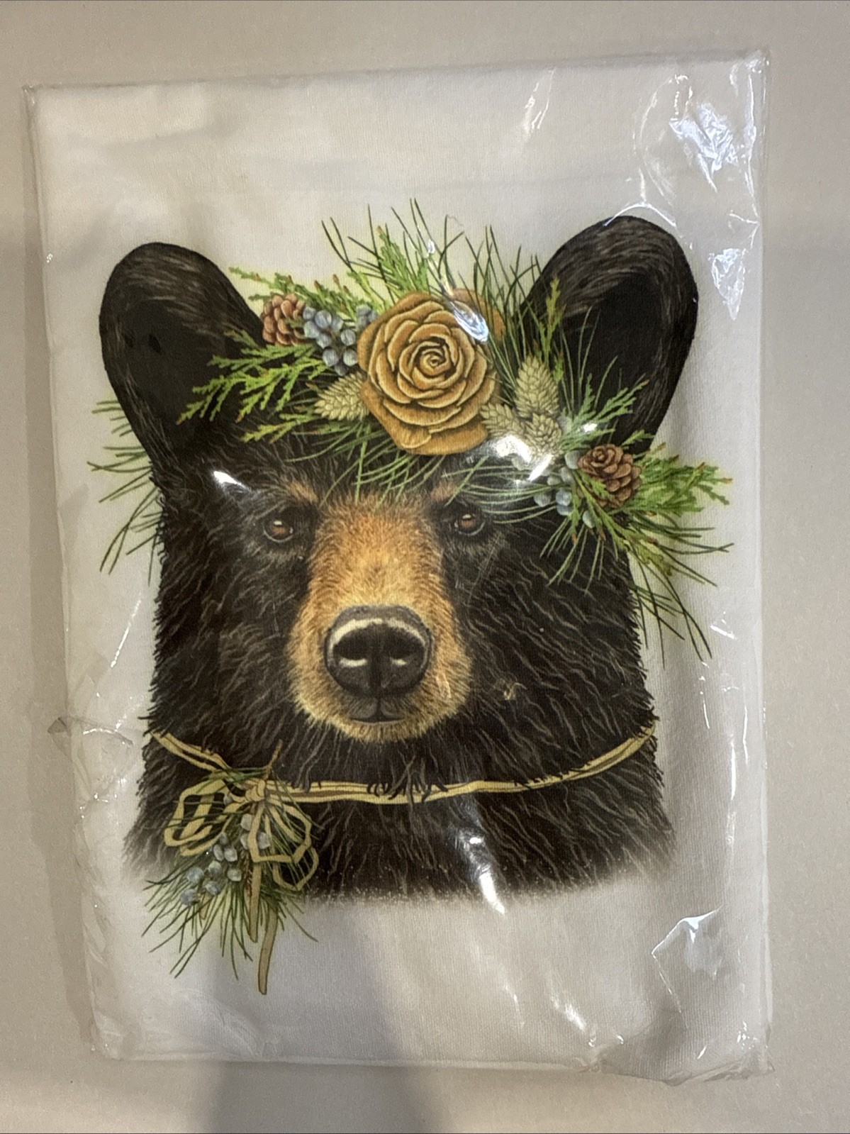 New Spring Black Bear Flour Sack Kitchen Towel 30x30 Mary Lake Thompson
