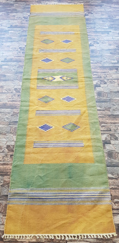 Vintage Handmade Traditional Beautiful Turkish Kilim Floor Rug Carpet 257x67 cm