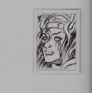 HAND DRAWN SKETCH CARD SIGNED 2007 BY BRIAN DENHAM