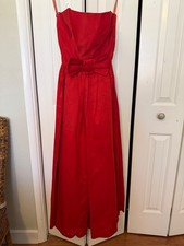 An Arkay Vintage 50’s Dress Ball Gown Bow Waist Full Length Formal Prom Red XS