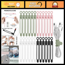 24Pcs Silicone Cable Straps - Cord Organizer for Earphones, Chargers, Cords - Re