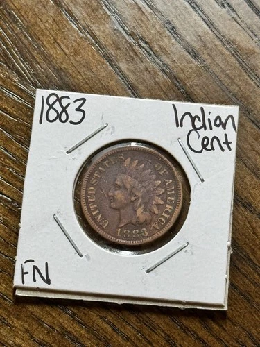 1883 Indian Head Cent Penny FN Fine Better Date US 1c Type Coin (Raw18570)