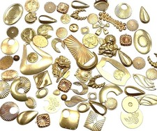 1/2 POUND VINTAGE SOLID YELLOW BRASS ROSE BRASS STAMPINGS FINDINGS SETTINGS 1652