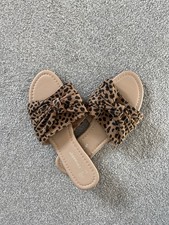 Primark Leopard Print Sliders Size 5 Bent