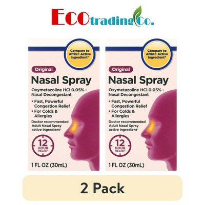 Equate Original 12 Hour Nasal Spray, Max Strength, 1 Fluid Ounce (2 pack)