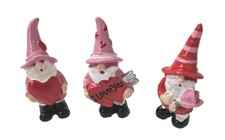 3 Miniature Fairy Garden Valentine Gnomes 3 Gnome Valentines Day I Love You Set