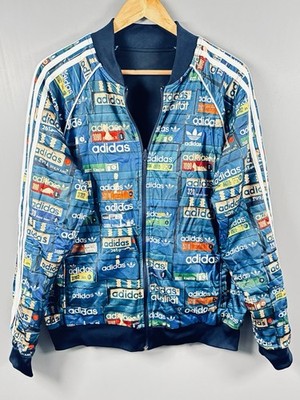 Adidas Originals Wende Schuhkarton Bomberjacke Herren Large Blau All Over Print
