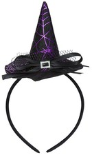 Witch Hat Headband for Women, Halloween Cosplay Costume Accessory