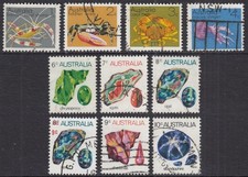 Australia  1973 - 4 Marine Life and Gemstones set SG 545 - 552a & 579  good used