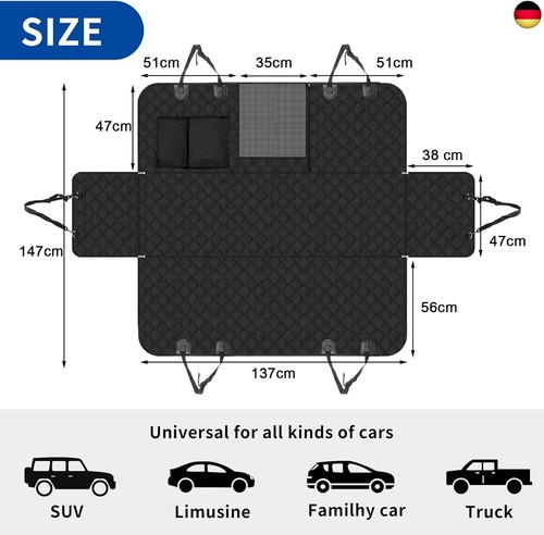 Sosayet Hundedecke Auto Rückbank, 4-in-1 Autoschondecke für Hunde Rücksitz mit S - Bild 2 von 7