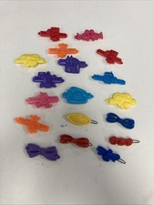 Vintage Plastic Snap Tight Barrettes Multi-Color Pastel Bows 80s Girls Goody Lot