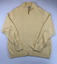 L.L. Bean Men’s XL Full Zip Cotton Sweater Jacket Beige Knit Hong Kong