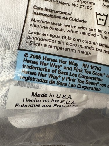 NOS 2005 Hanes Her Way 6 Pairs Crew Cushion Socks Size 5-9 New USA rare HTF - Picture 18 of 20