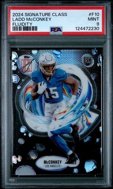 2024 TOPPS SIGNATURE CLASS LADD MCCONKEY FLUIDITY ROOKIE PSA 9 RC #F10 CHARGERS
