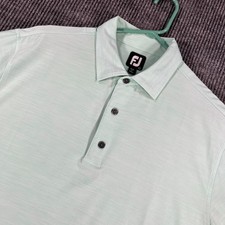 FootJoy Polo Shirt Mens Large Green Short Sleeve Performance Golf Performance