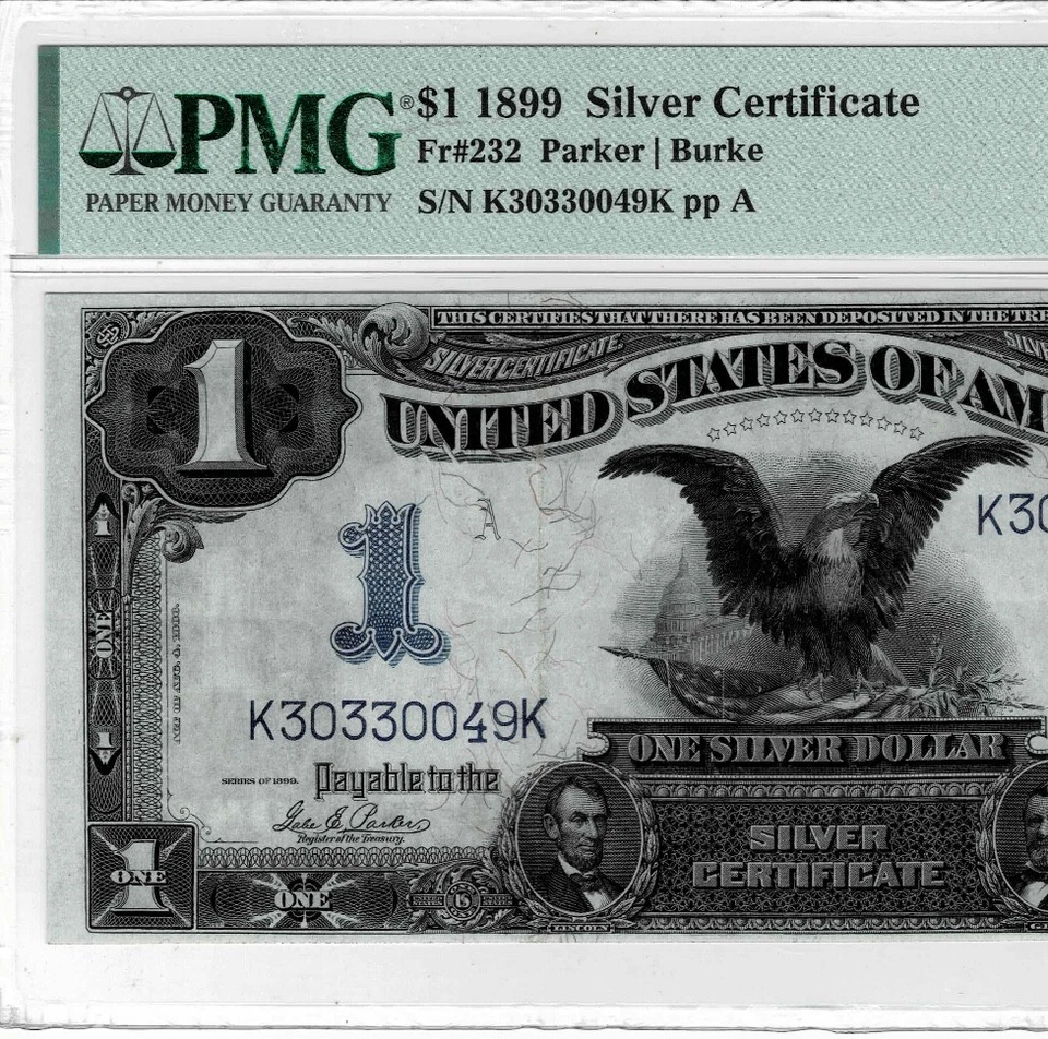 1899 $1 Silver Certificate 'Black Eagle' note-fr.232--PMG EF 40 EPQ - Image 3 of 4
