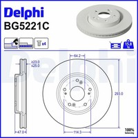2X Bremsscheibe Delphi BG5221C FüR Honda HR 5 RV Civic XI FL Ehev RV5 HEV