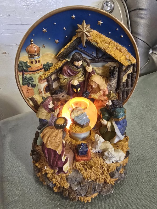 Musical Lighted Christmas Nativity Scene Snow Globe - Holy Family