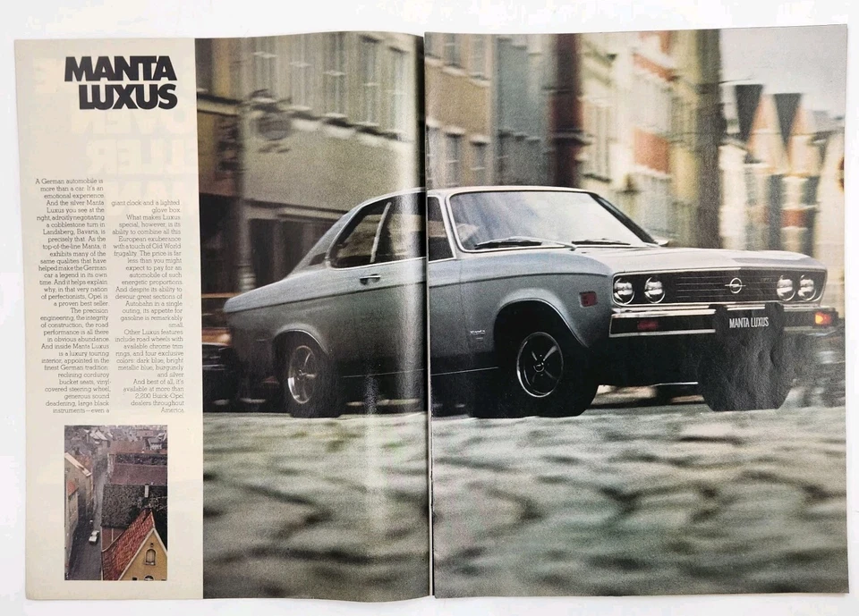1974 Opel Sedan Wagon Manta Luxus Rallye Ten Page Buyers Guide Original Print Ad - Image 3 of 4