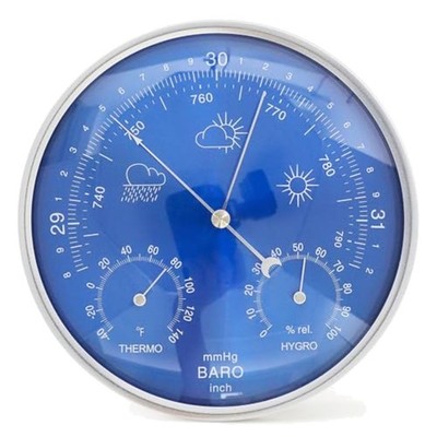 3 in 1 Barometer Thermometer Hygrometer, 7 in Diameter Dial Type Barometer, Trad