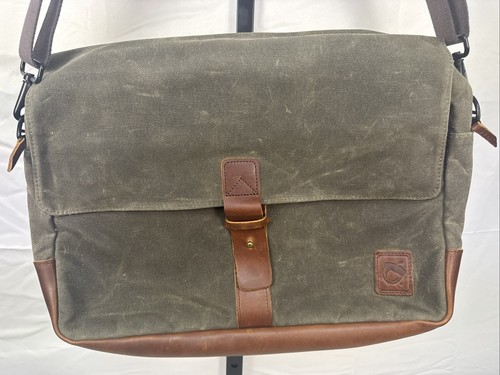 Nutsac Tan Muy Grande Satchel Waxed Canvas Messenger Bag Laptop Computer - Picture 2 of 23