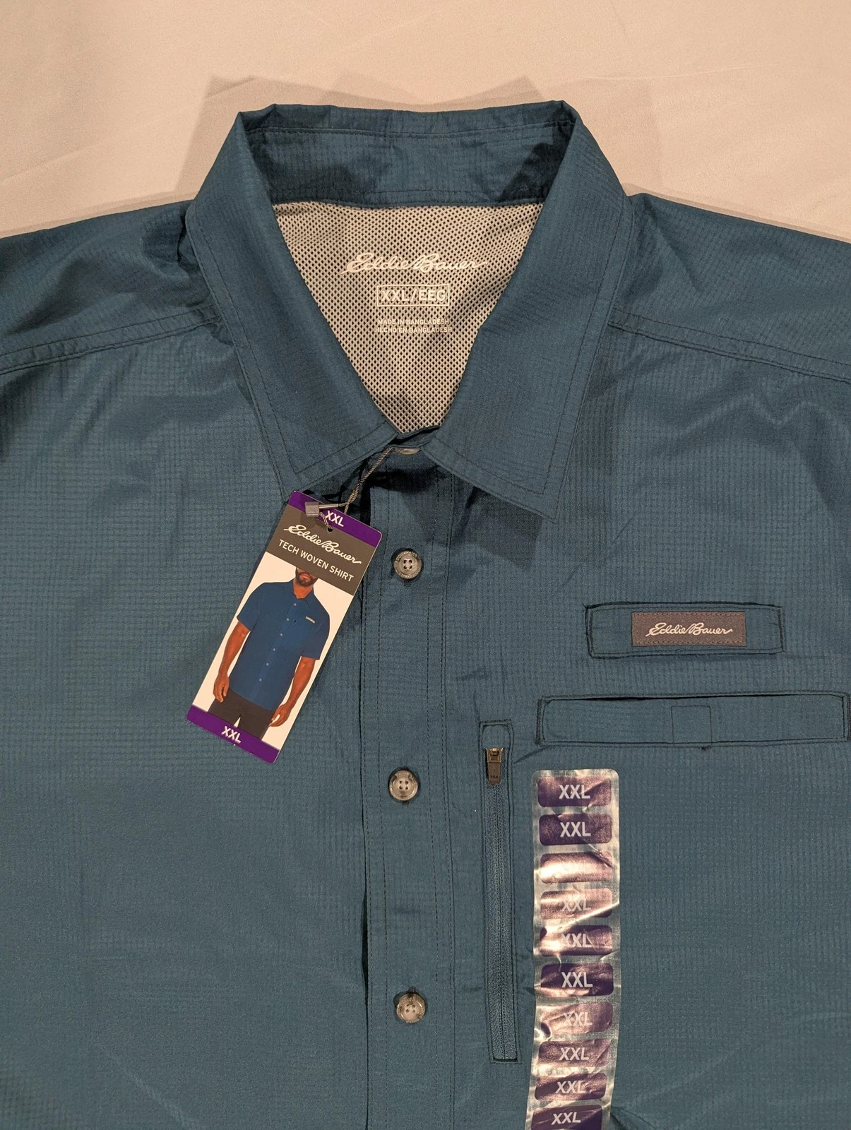 Eddie Bauer Shirt Mens 2XL Blue Tech Woven Short Sleeve Button Up Fishing Hiking
Opens in a new wind