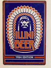 Illinois University Fighting Illini Beer Sign - Retro 1984