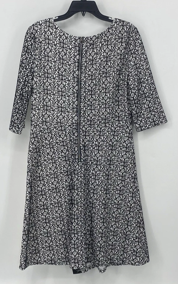 Vestido by Jax Negro/Blanco Colorblock Vaina Texturizado Vestido Manga Corta Talla 16 Usado en Excelente Condición Foto 2 de 4