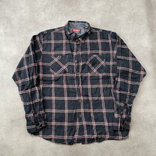 Wrangler Button-Up Mens XL Western Country Plaid Cotton Long Sleeve Shirt, Black