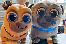 Disney Puppy Dog Pals Bingo and Rolly Plush Set Tan Grey Pugs Disney Store