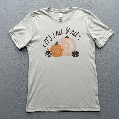 Bella+Canvas Womens Medium Beige Short Sleeve Fall Graphic T-Shirt