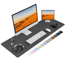 Leather Desk Pad Protector,Mouse Pad,Non-Slip Computer Mat for Desk,PU Leathe...
