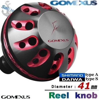 Gomexus Power Handle Knob 41mm Black Red for Shimano/Sigma Type A, Daiwa S Used