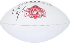 Emeka Egbuka Buckeyes 2024 College National Champs Signed White Panel Football