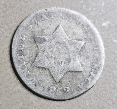 1852 Three Cent Silver Trime RARE CONTEMPORARY Bogus 3c