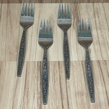 Granada Rose Stainless Set Of 4 6.25 Salad Forks Roses Flatware Japan