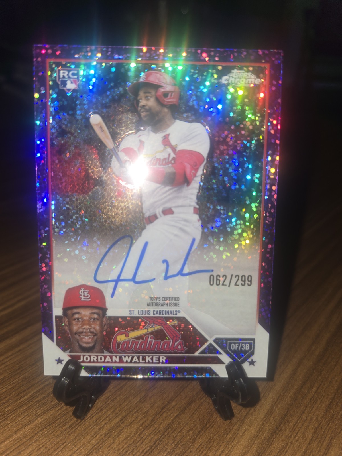 Jordan Walker 2023 Topps Chrome #RA-JWA Rookie Autographs - Purple