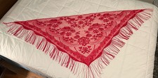 Heritage Red Floral Lace Shawl-Wrap-Mantilla 70  x 45   NWOT