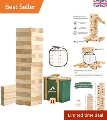 Familienfreundliches Holzturm-Set: 54 Holzbausteine & Zubehör für endlosen Spaß