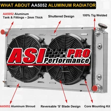 3-Row Radiator Shroud Fan Relay Kits Fit 1977~1992 Cadillac Fleetwood 5.7L AT.