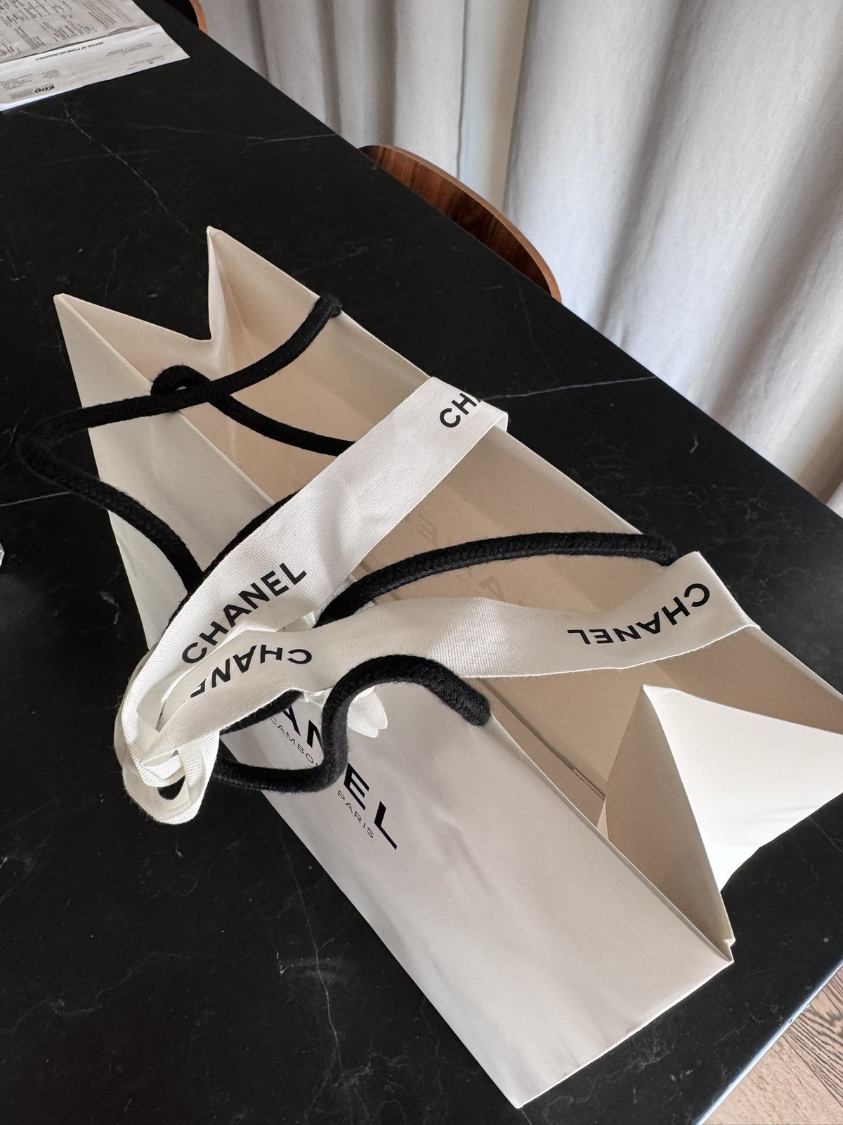 Chanel Small Empty Gift Bag White Paper thumbnail 5