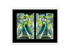 White Comic Book Frame With Black Mat For 2 Current Era Comic Books