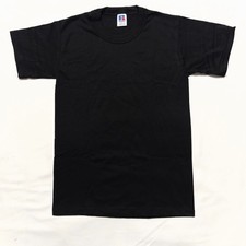 Vintage Russell Athletic Youth M Black T-Shirts Lot of 5 Made in USA NOS