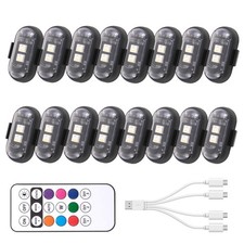 Wireless LED Strobe Light with Remote Control,8 Colors Waterproof Anti-Collision