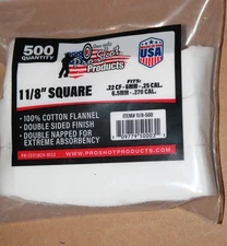 Pro Shot Cotton Patches 1 1/8" Square 500 Count 22 6MM 243 6.5MM 270 Ships free