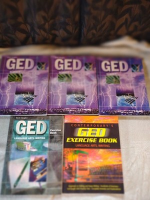 Lot Of 5 GED Exercise Books Steck-Vaughn