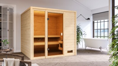 Sauna Saunakabine Heimsauna Innensauna Jutta verschiedene Varianten Karibu
